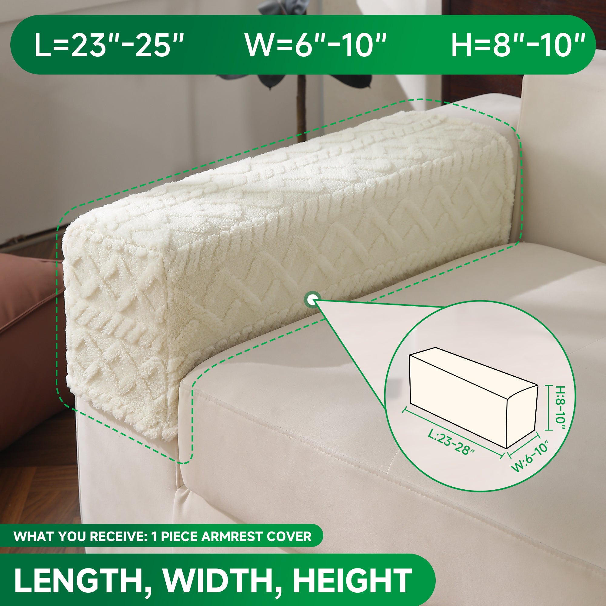 OHSIO Couch Cushion Covers, Super Soft Thicker Fleece Sofa Cover Stretch Sectional Sofa Slipcover Washable Pet Friendly Anti-Slip Stain Resistant Furniture Cover for Home