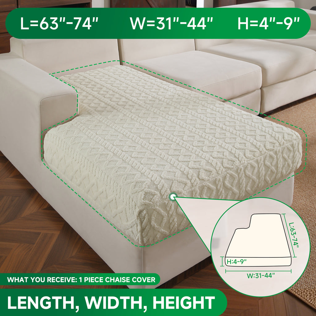 OHSIO Couch Cushion Covers, Super Soft Thicker Fleece Sofa Cover Stretch Sectional Sofa Slipcover Washable Pet Friendly Anti-Slip Stain Resistant Furniture Cover for Home