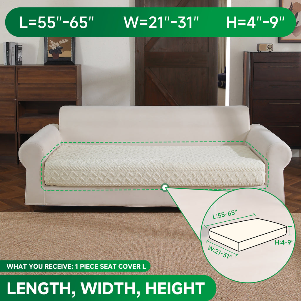 OHSIO Couch Cushion Covers, Super Soft Thicker Fleece Sofa Cover Stretch Sectional Sofa Slipcover Washable Pet Friendly Anti-Slip Stain Resistant Furniture Cover for Home