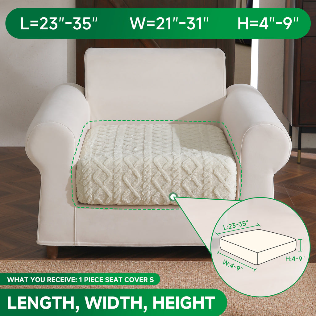 OHSIO Couch Cushion Covers, Super Soft Thicker Fleece Sofa Cover Stretch Sectional Sofa Slipcover Washable Pet Friendly Anti-Slip Stain Resistant Furniture Cover for Home
