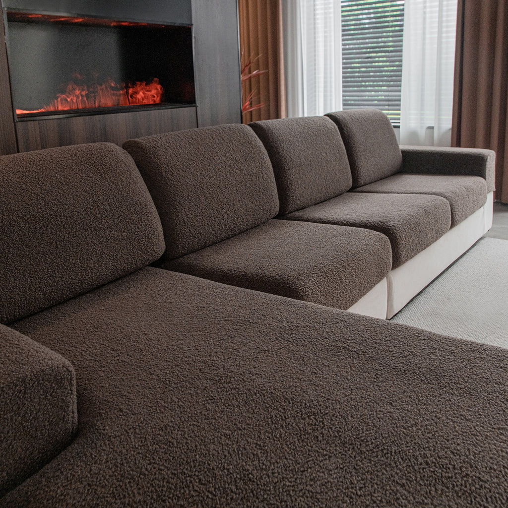 OHSIO Couch Cushion Covers for Sectional Sofa, Stretch Soft Sofa Slipcovers Washable Wear-Resistant Universal Furniture Protector for Living Room