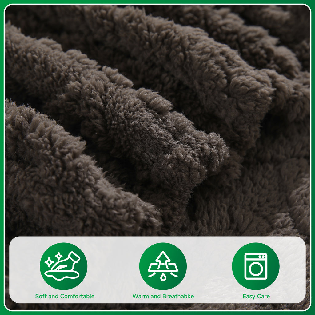 OHSIO Couch Cushion Covers, Super Soft Thicker Fleece Sofa Cover Stretch Sectional Sofa Slipcover Washable Pet Friendly Anti-Slip Stain Resistant Furniture Cover for Home