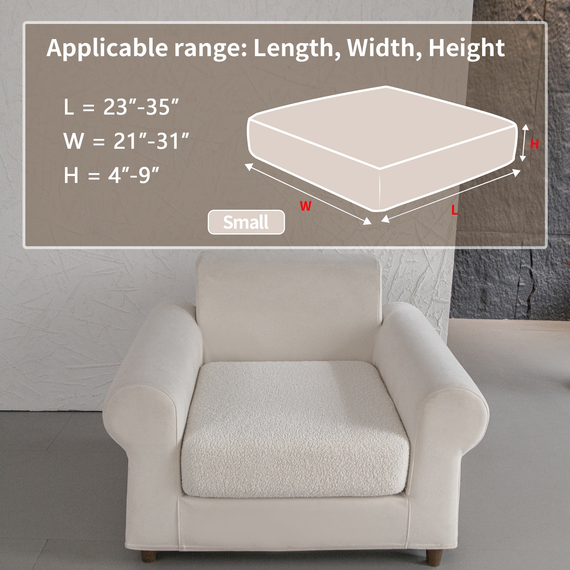 OHSIO Couch Cushion Covers for Sectional Sofa, Stretch Soft Sofa Slipcovers Washable Wear-Resistant Universal Furniture Protector for Living Room