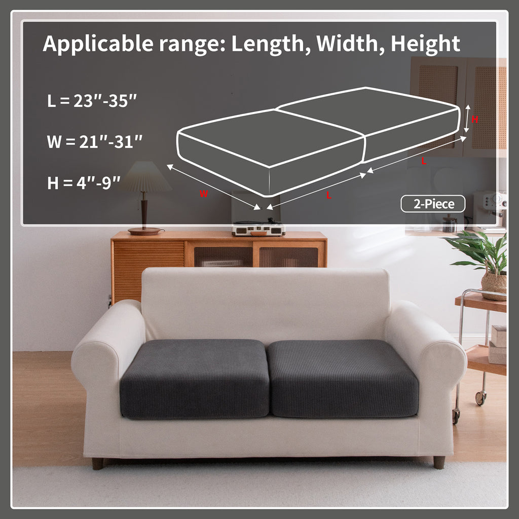 OHSIO Sectional Couch Covers, Wear Resistant Stretch Sofa Covers Washable Soft Couch Cushion Covers Anti Slip Furniture Protector Sofa Slipcovers for Pets