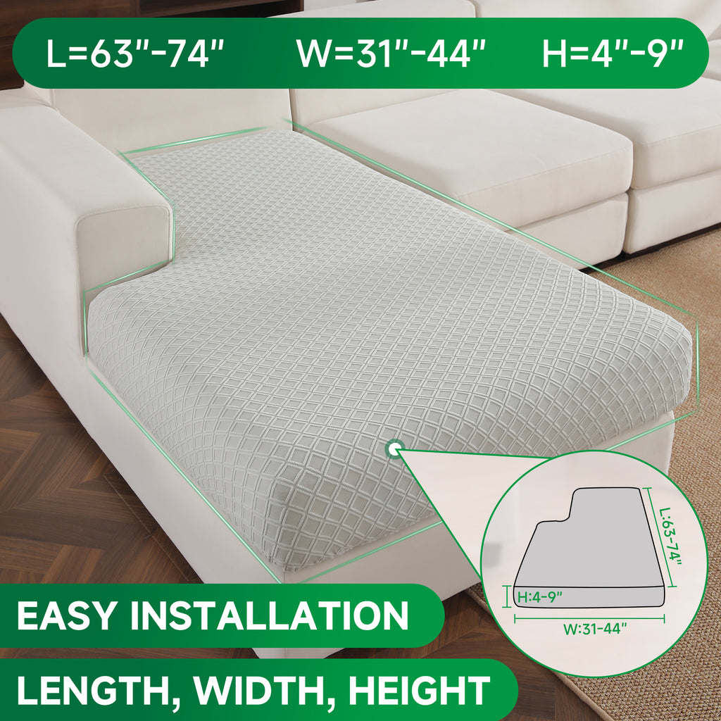 OHSIO Couch Cover, Stretch Sofa Cover, Soft Seat Cushion Covers Washable, Sectional L Shape Sofa Slipcover, Wear Stain Resistant Pet Friendly Furniture Protector for Home