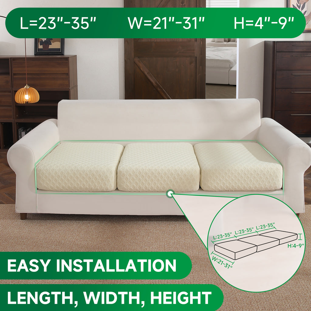 OHSIO Couch Cover, Stretch Sofa Cover, Soft Seat Cushion Covers Washable, Sectional L Shape Sofa Slipcover, Wear Stain Resistant Pet Friendly Furniture Protector for Home
