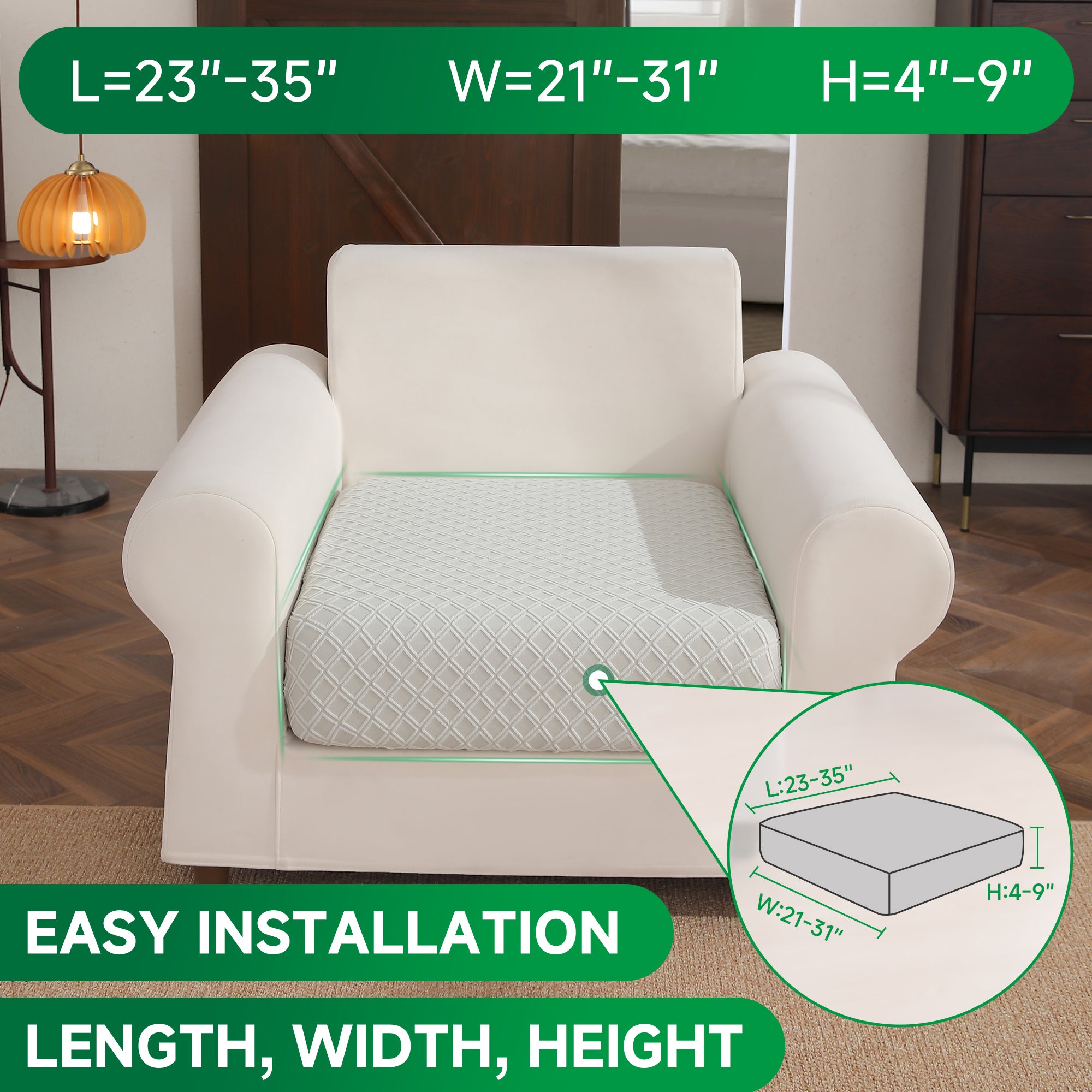 OHSIO Couch Cover, Stretch Sofa Cover, Soft Seat Cushion Covers Washable, Sectional L Shape Sofa Slipcover, Wear Stain Resistant Pet Friendly Furniture Protector for Home
