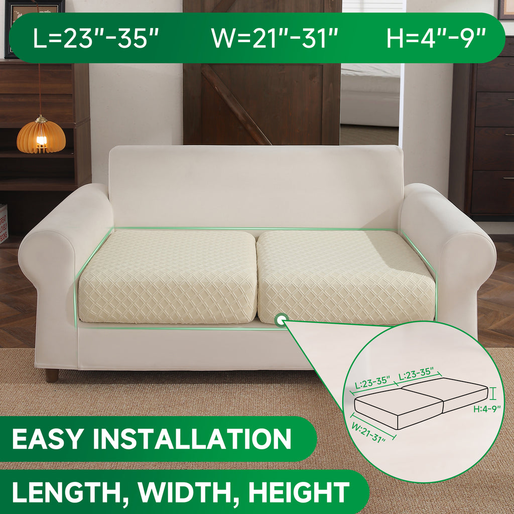 OHSIO Couch Cover, Stretch Sofa Cover, Soft Seat Cushion Covers Washable, Sectional L Shape Sofa Slipcover, Wear Stain Resistant Pet Friendly Furniture Protector for Home