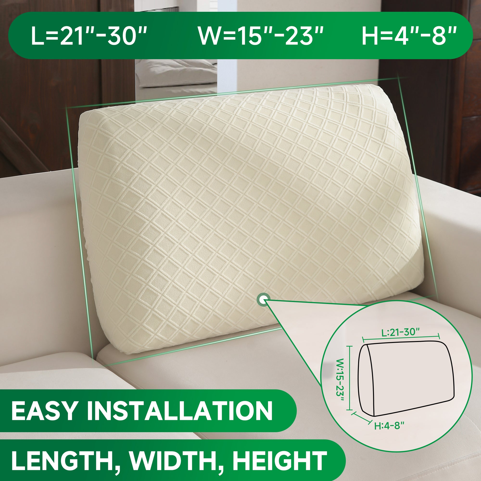 OHSIO Couch Cover, Stretch Sofa Cover, Soft Seat Cushion Covers Washable, Sectional L Shape Sofa Slipcover, Wear Stain Resistant Pet Friendly Furniture Protector for Home