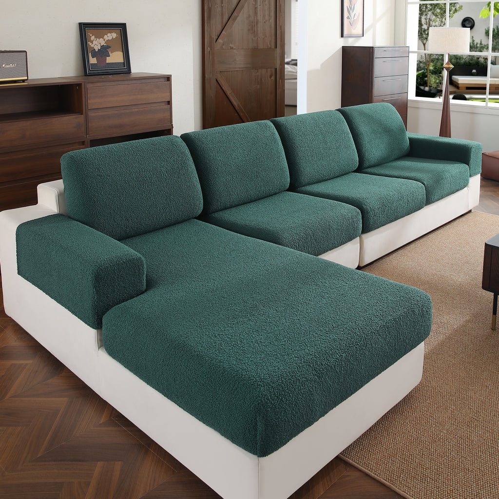 OHSIO Couch Cushion Covers for Sectional Sofa, Stretch Soft Sofa Slipcovers Washable Wear-Resistant Universal Furniture Protector for Living Room
