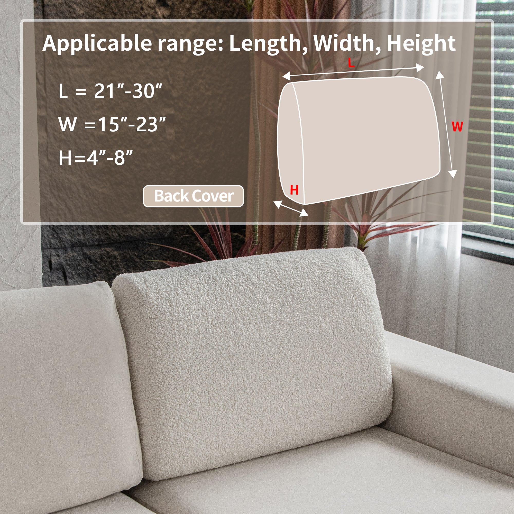 OHSIO Couch Cushion Covers for Sectional Sofa, Stretch Soft Sofa Slipcovers Washable Wear-Resistant Universal Furniture Protector for Living Room
