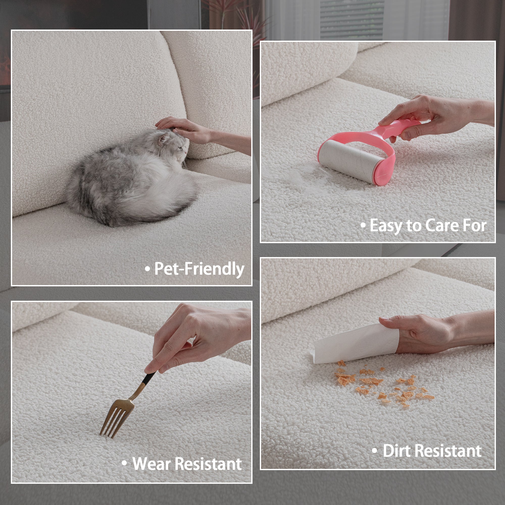 OHSIO Couch Cushion Covers for Sectional Sofa, Stretch Soft Sofa Slipcovers Washable Wear-Resistant Universal Furniture Protector for Living Room
