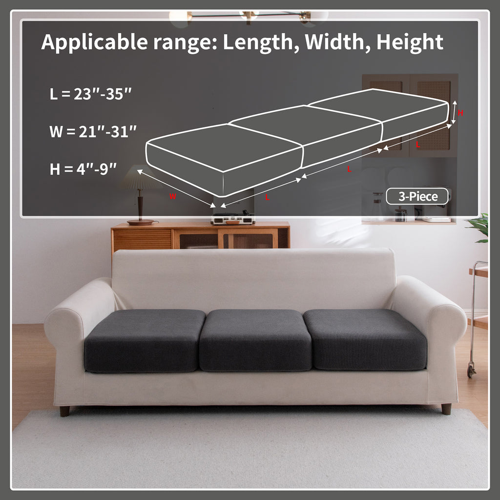 OHSIO Sectional Couch Covers, Wear Resistant Stretch Sofa Covers Washable Soft Couch Cushion Covers Anti Slip Furniture Protector Sofa Slipcovers for Pets