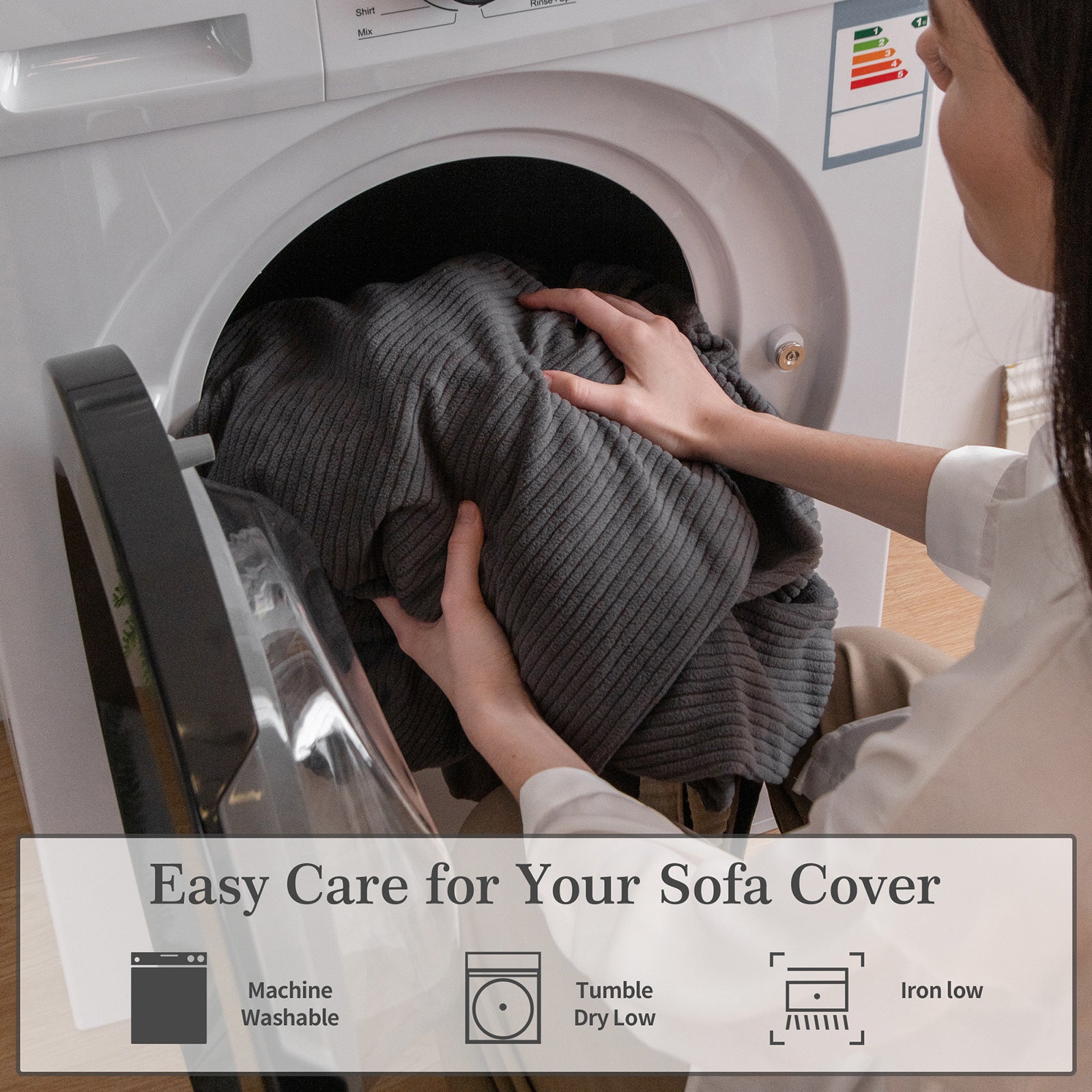 OHSIO Sectional Couch Covers, Wear Resistant Stretch Sofa Covers Washable Soft Couch Cushion Covers Anti Slip Furniture Protector Sofa Slipcovers for Pets