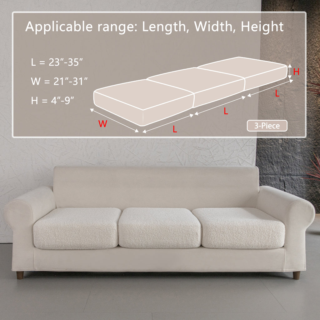 OHSIO Couch Cushion Covers for Sectional Sofa, Stretch Soft Sofa Slipcovers Washable Wear-Resistant Universal Furniture Protector for Living Room