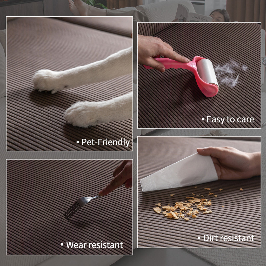 OHSIO Sectional Couch Covers, Wear Resistant Stretch Sofa Covers Washable Soft Couch Cushion Covers Anti Slip Furniture Protector Sofa Slipcovers for Pets