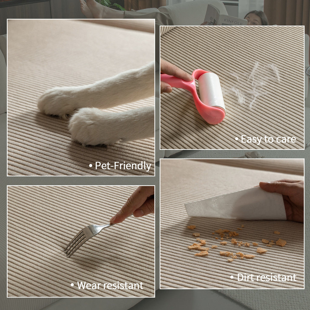 OHSIO Sectional Couch Covers, Wear Resistant Stretch Sofa Covers Washable Soft Couch Cushion Covers Anti Slip Furniture Protector Sofa Slipcovers for Pets