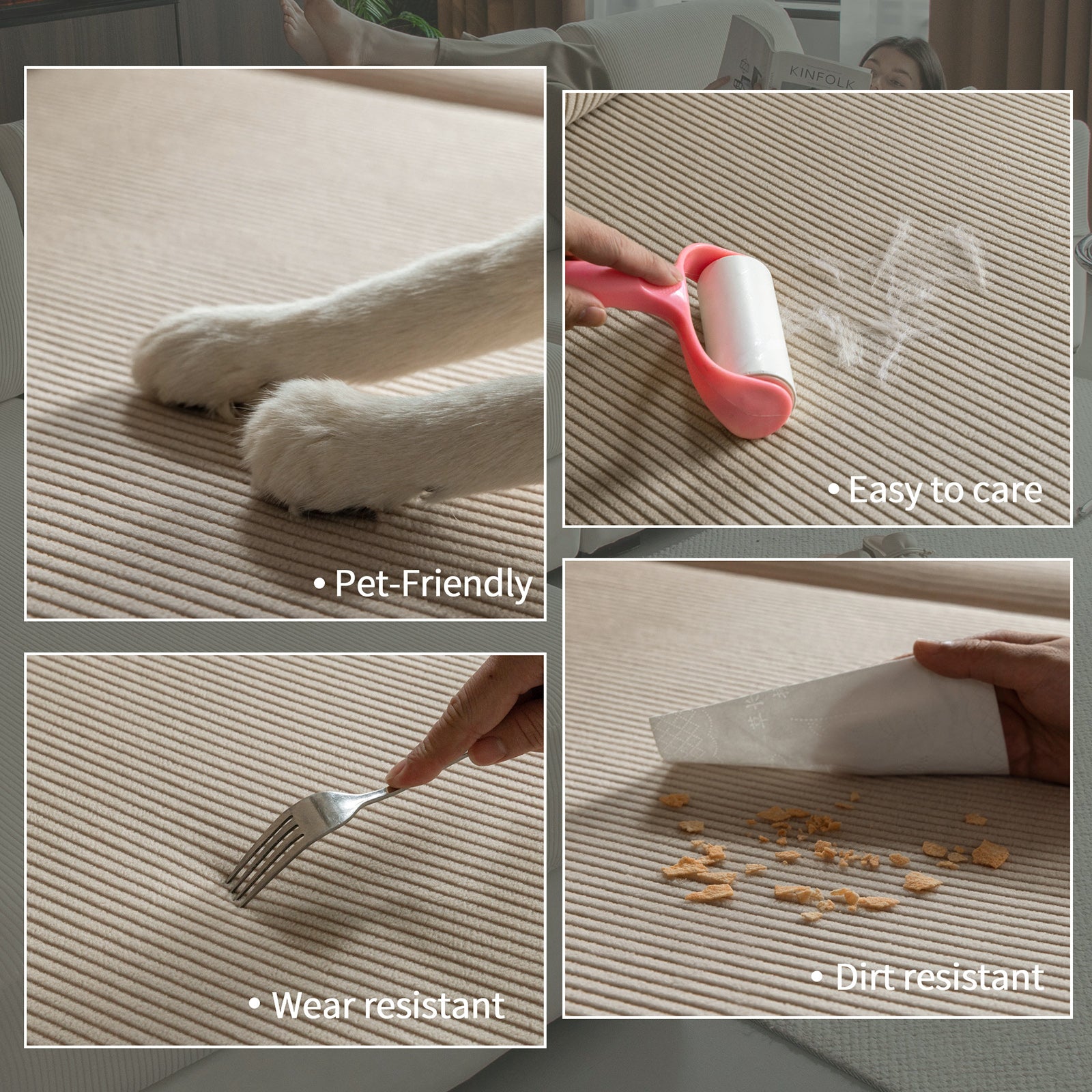 OHSIO Sectional Couch Covers, Wear Resistant Stretch Sofa Covers Washable Soft Couch Cushion Covers Anti Slip Furniture Protector Sofa Slipcovers for Pets