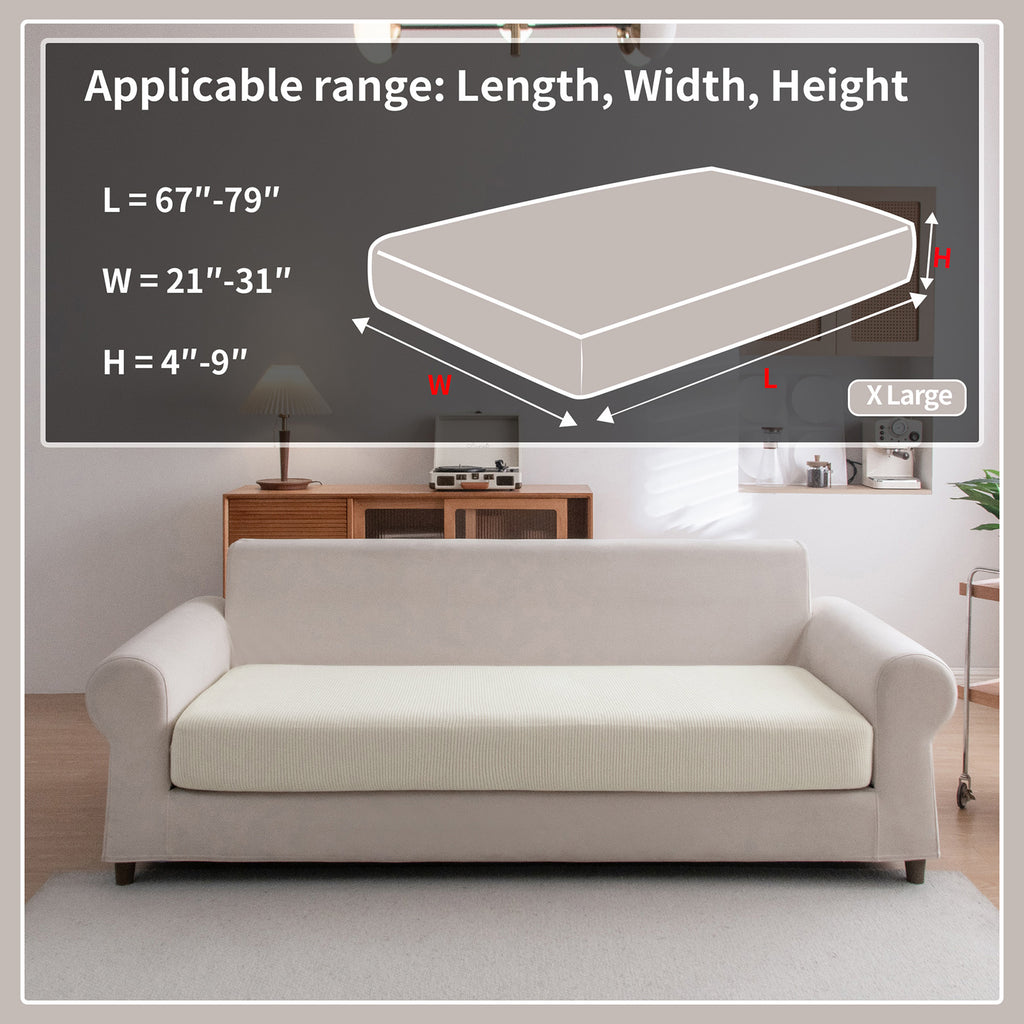 OHSIO Sectional Couch Covers, Wear Resistant Stretch Sofa Covers Washable Soft Couch Cushion Covers Anti Slip Furniture Protector Sofa Slipcovers for Pets