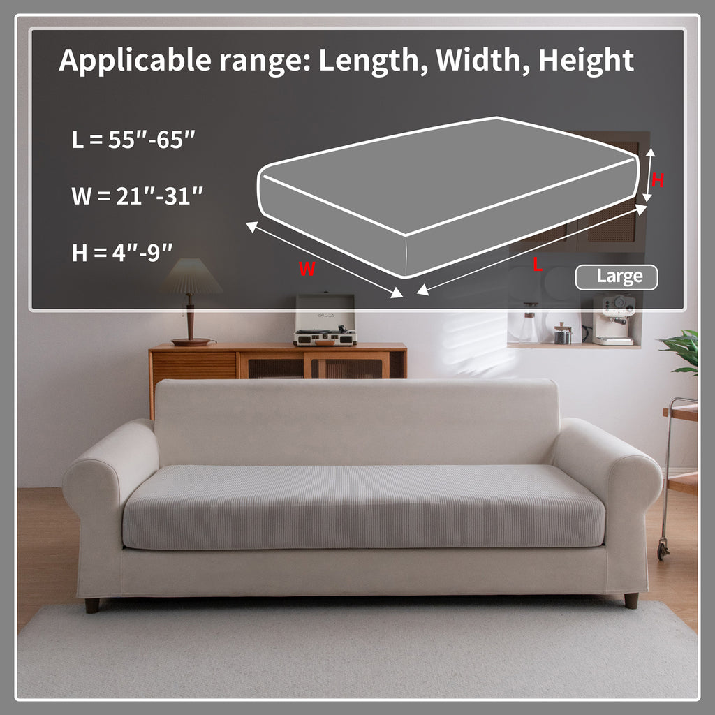 OHSIO Sectional Couch Covers, Wear Resistant Stretch Sofa Covers Washable Soft Couch Cushion Covers Anti Slip Furniture Protector Sofa Slipcovers for Pets