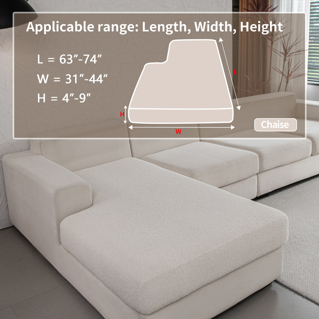 OHSIO Couch Cushion Covers for Sectional Sofa, Stretch Soft Sofa Slipcovers Washable Wear-Resistant Universal Furniture Protector for Living Room