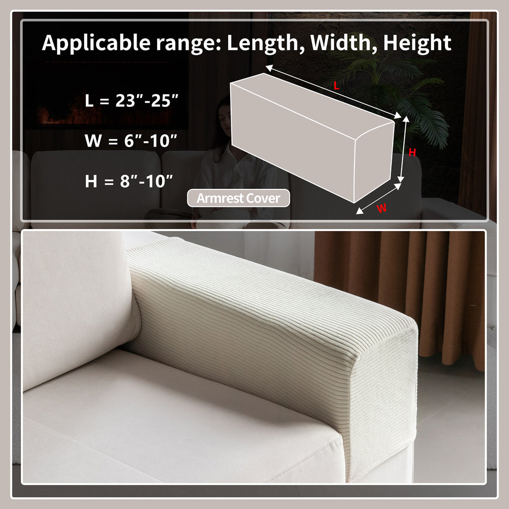 OHSIO Sectional Couch Covers, Wear Resistant Stretch Sofa Covers Washable Soft Couch Cushion Covers Anti Slip Furniture Protector Sofa Slipcovers for Pets