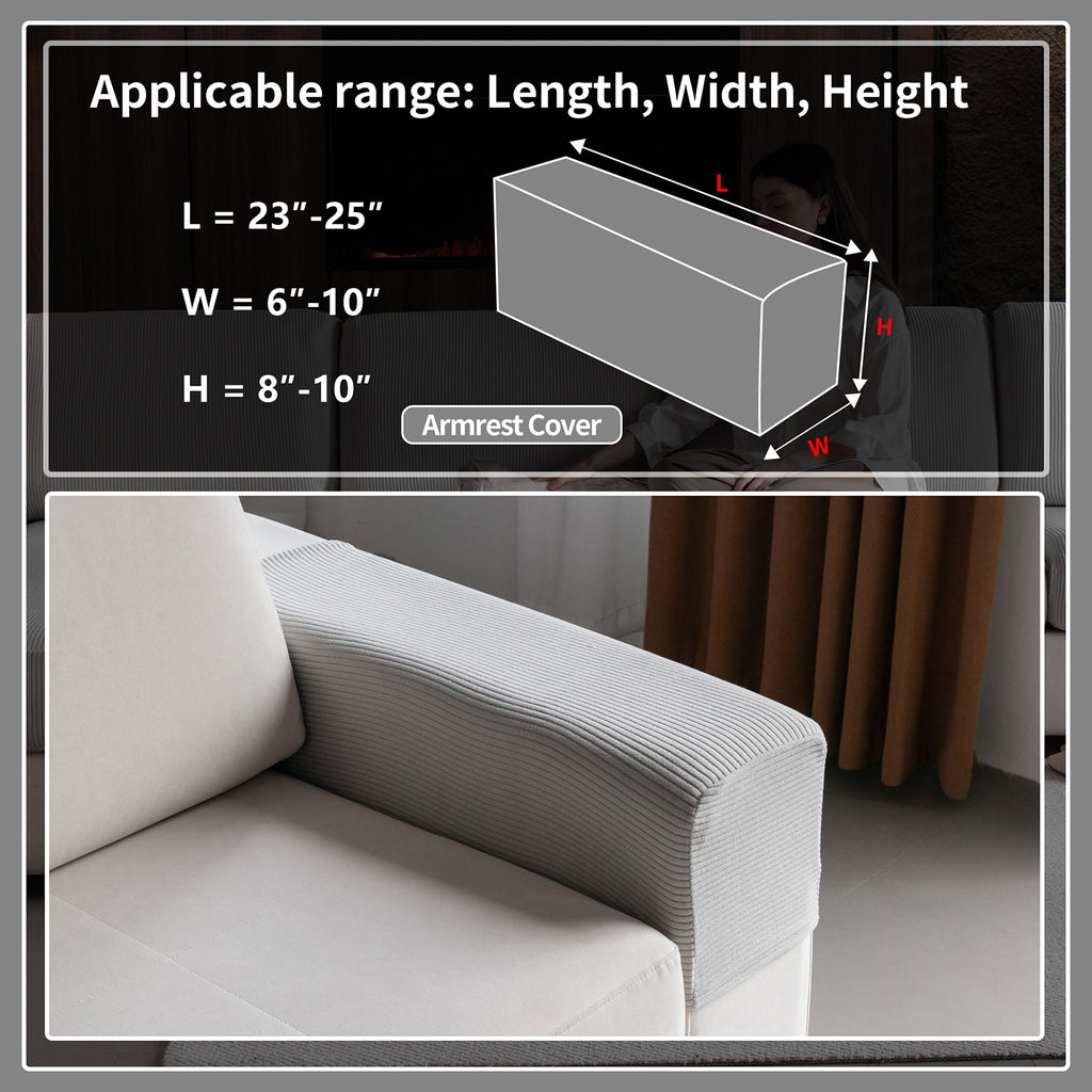 OHSIO Sectional Couch Covers, Wear Resistant Stretch Sofa Covers Washable Soft Couch Cushion Covers Anti Slip Furniture Protector Sofa Slipcovers for Pets