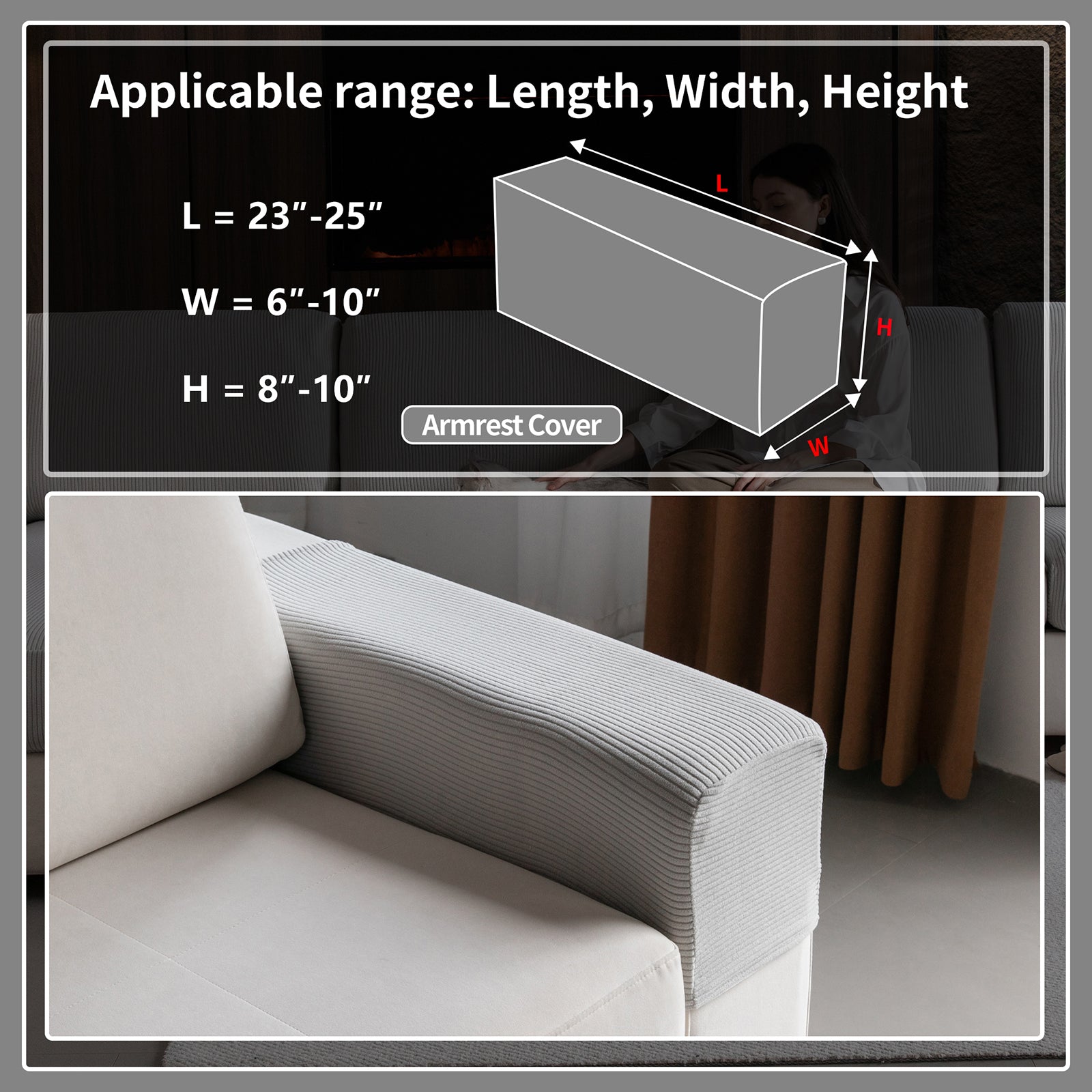 OHSIO Sectional Couch Covers, Wear Resistant Stretch Sofa Covers Washable Soft Couch Cushion Covers Anti Slip Furniture Protector Sofa Slipcovers for Pets