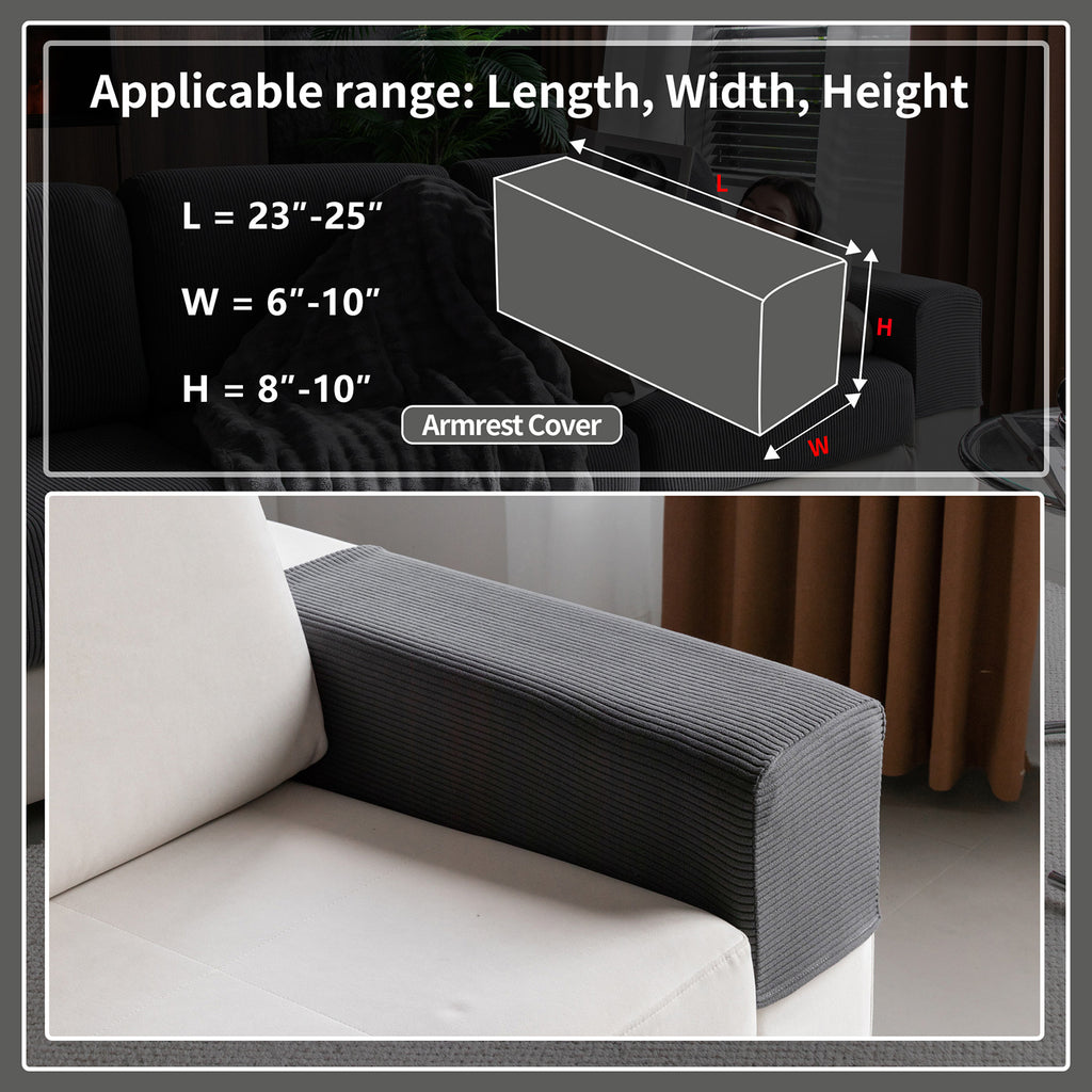 OHSIO Sectional Couch Covers, Wear Resistant Stretch Sofa Covers Washable Soft Couch Cushion Covers Anti Slip Furniture Protector Sofa Slipcovers for Pets