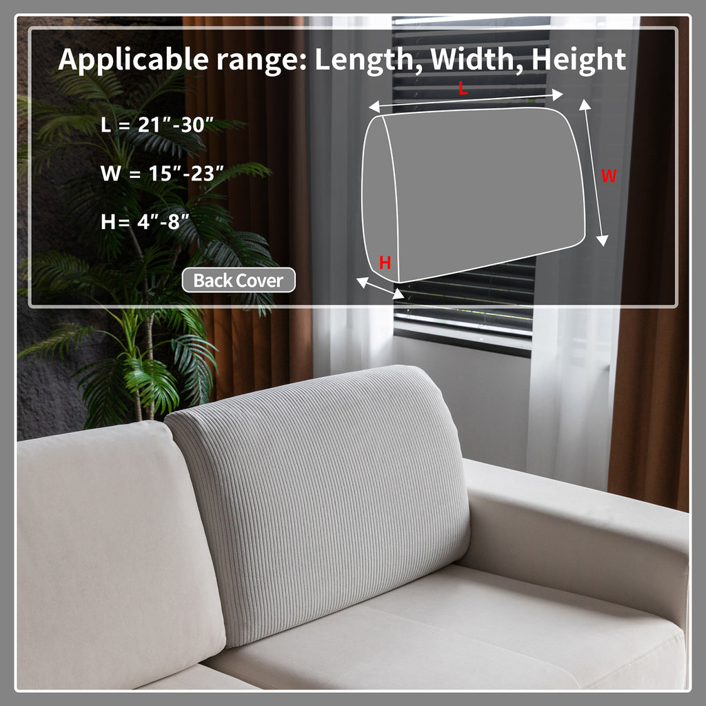 OHSIO Sectional Couch Covers, Wear Resistant Stretch Sofa Covers Washable Soft Couch Cushion Covers Anti Slip Furniture Protector Sofa Slipcovers for Pets