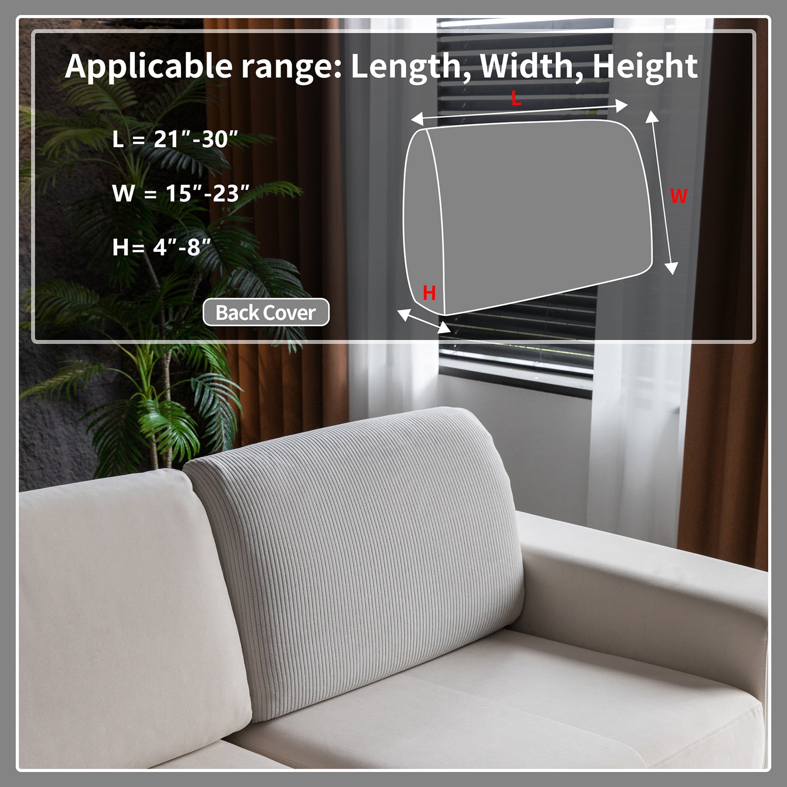OHSIO Sectional Couch Covers, Wear Resistant Stretch Sofa Covers Washable Soft Couch Cushion Covers Anti Slip Furniture Protector Sofa Slipcovers for Pets
