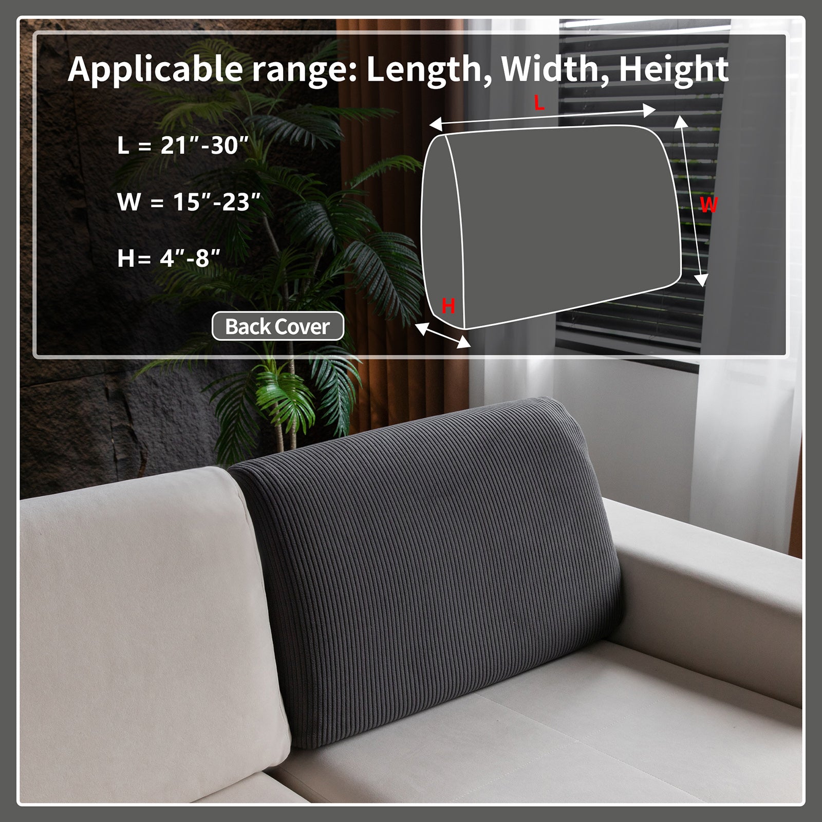 OHSIO Sectional Couch Covers, Wear Resistant Stretch Sofa Covers Washable Soft Couch Cushion Covers Anti Slip Furniture Protector Sofa Slipcovers for Pets