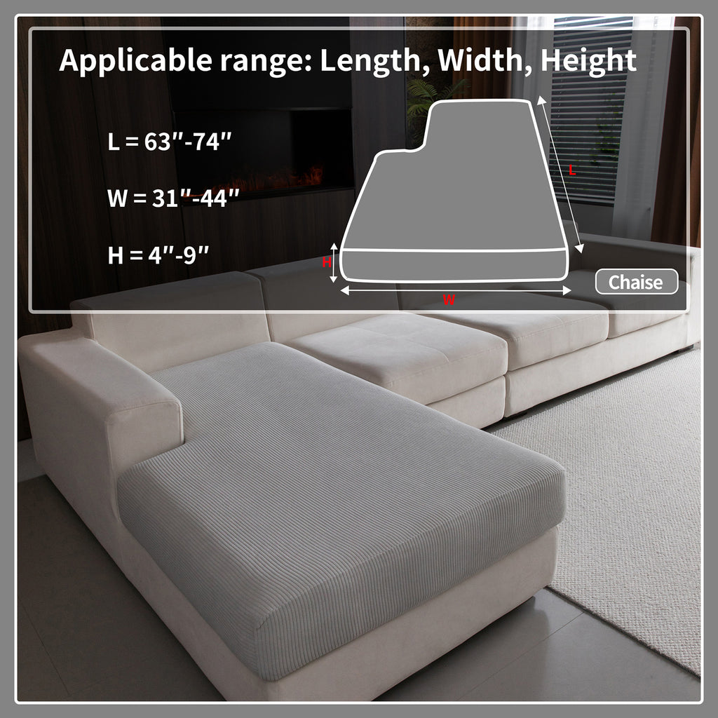 OHSIO Sectional Couch Covers, Wear Resistant Stretch Sofa Covers Washable Soft Couch Cushion Covers Anti Slip Furniture Protector Sofa Slipcovers for Pets